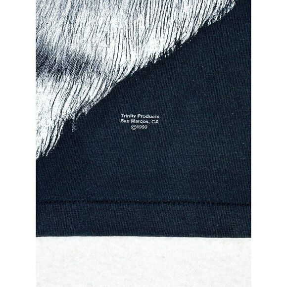 Vintage 1993 Wolf T-Shirt Black XL Big Face Animal Nature Forest Single Stitch - Picture 3 of 8